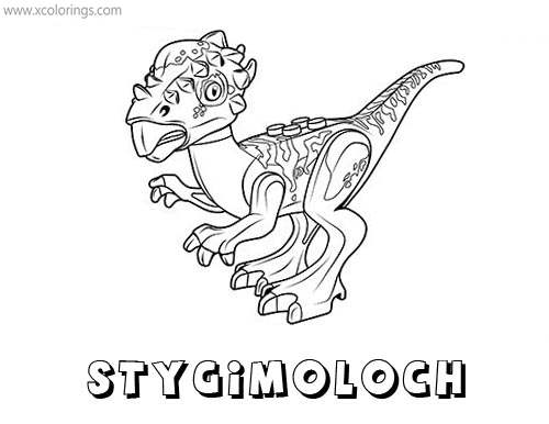 Free LEGO Jurassic World Coloring Pages Stygimoloch printable