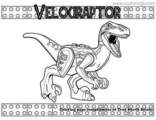Free LEGO Jurassic World Coloring Pages Velociraptor Dinosaur printable