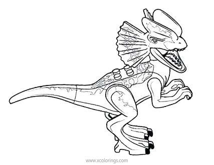 LEGO Jurassic World Dinosaur Dilophosaurus Coloring Pages - XColorings.com