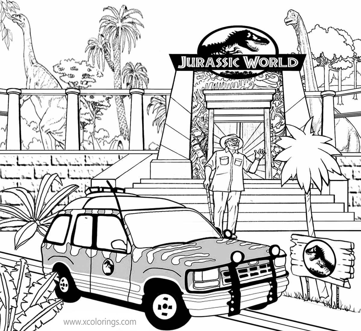 Free LEGO Jurassic World Door Coloring Pages printable