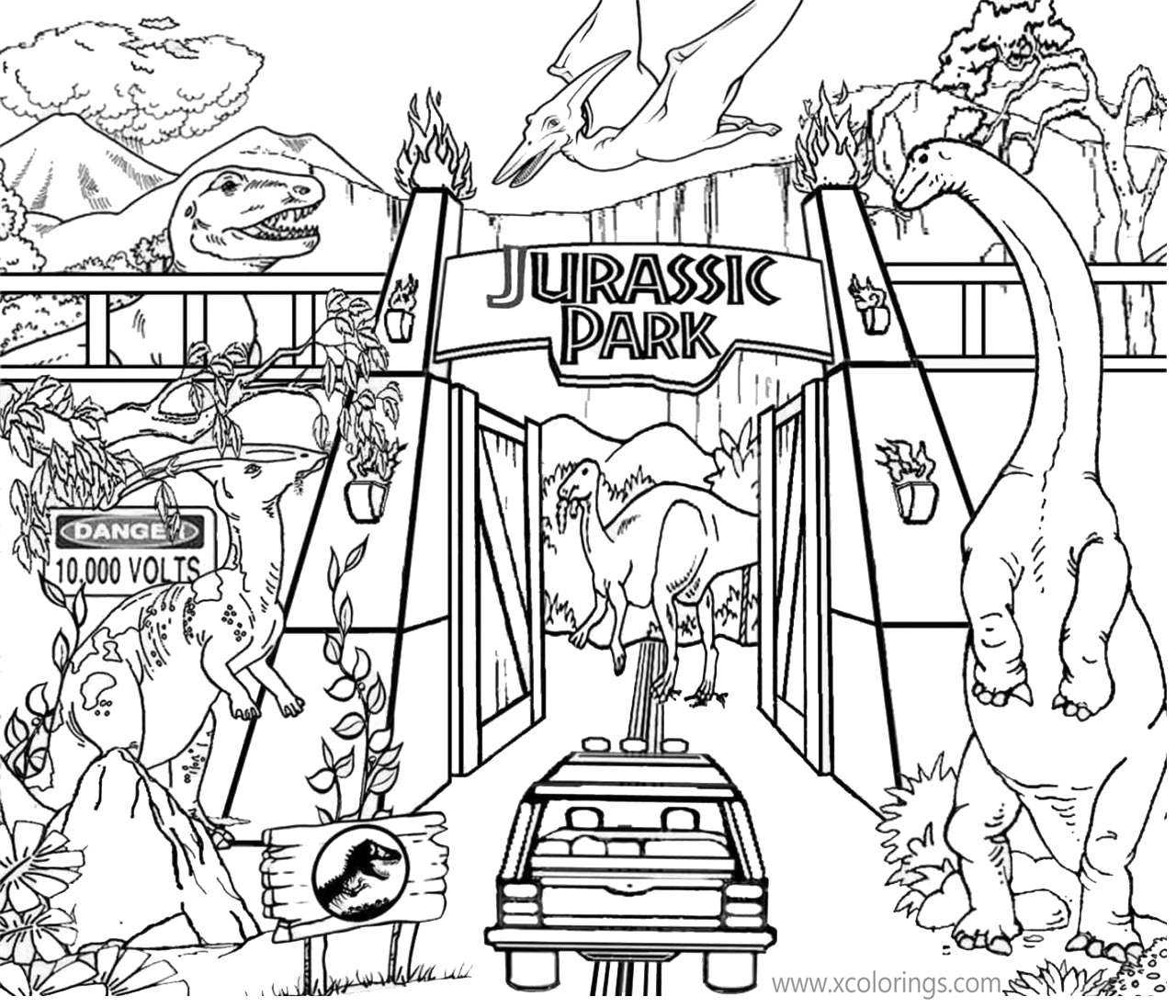 Free LEGO Jurassic World Park Coloring Pages printable