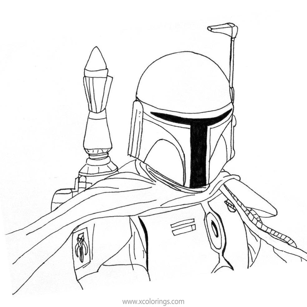 Free Mandalorian Coloring Pages Boba Better with Armor printable