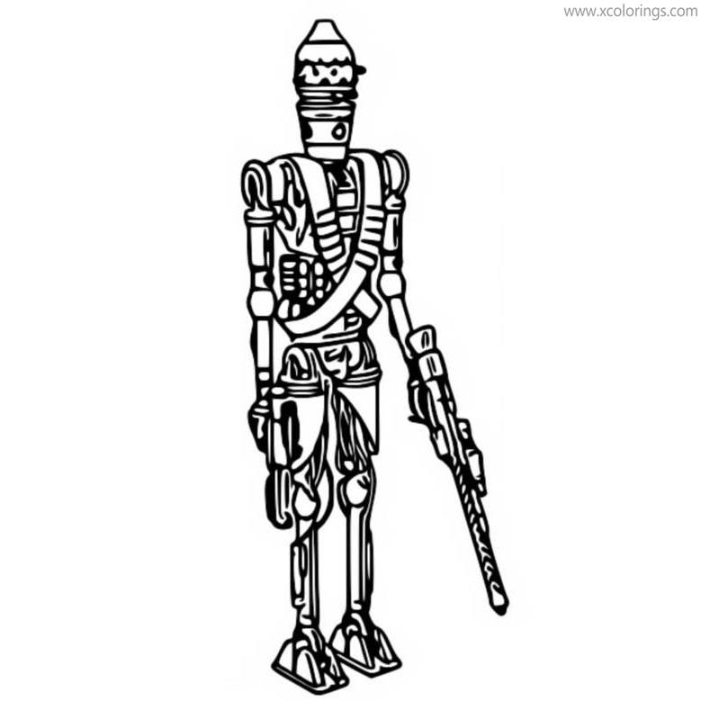 Free Mandalorian Coloring Pages IG-11 printable