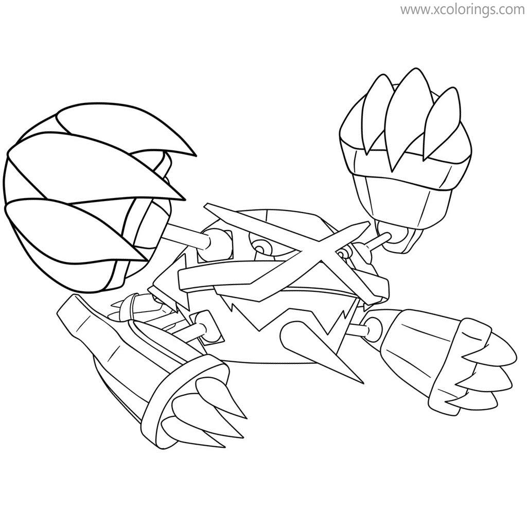 Free Mega Pokemon Coloring Pages Evolved Metagross printable