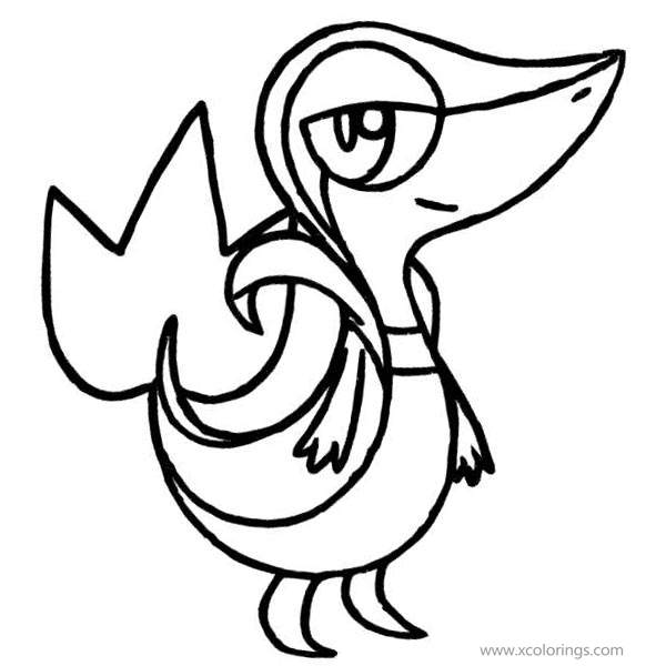 Free Mega Pokemon Coloring Pages Evolved Snivy printable