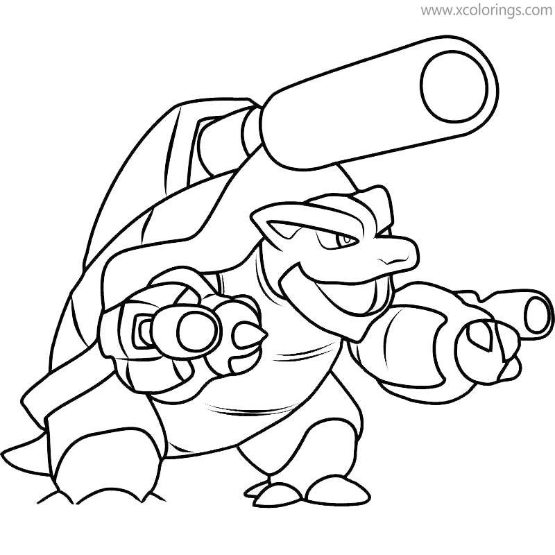 Mega Pokemon Coloring Pages Mega Blastoise - XColorings.com