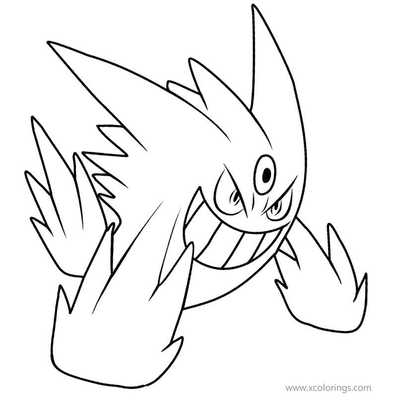 Mega Pokemon Coloring Pages Mega Gengar XColorings