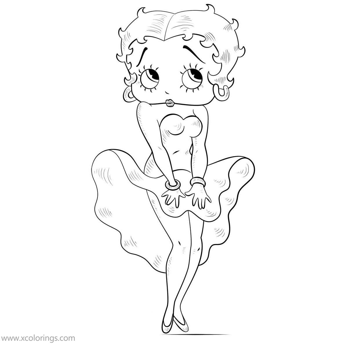 Free Monroe Betty Boop Coloring Pages printable