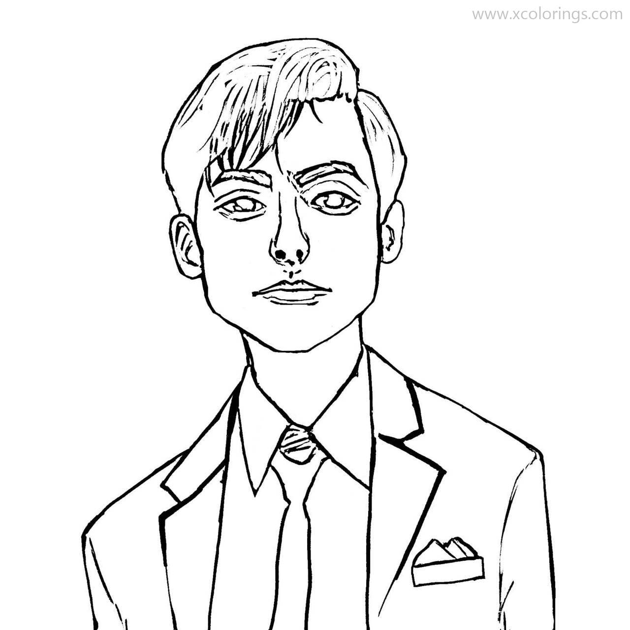Free Number Five from Umbrella Academy Coloring Pages printable