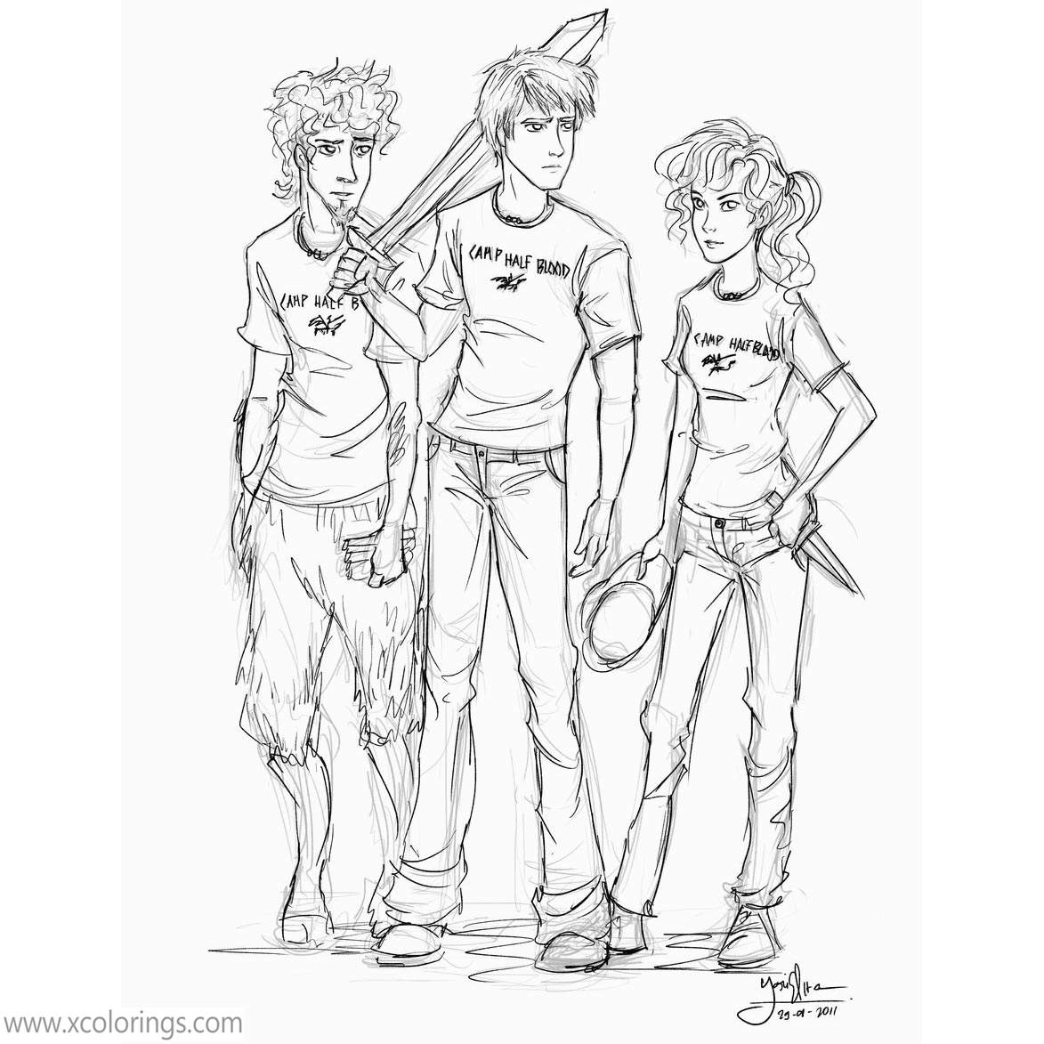 Free Percy Jackson Coloring Pages Characters Sketch printable