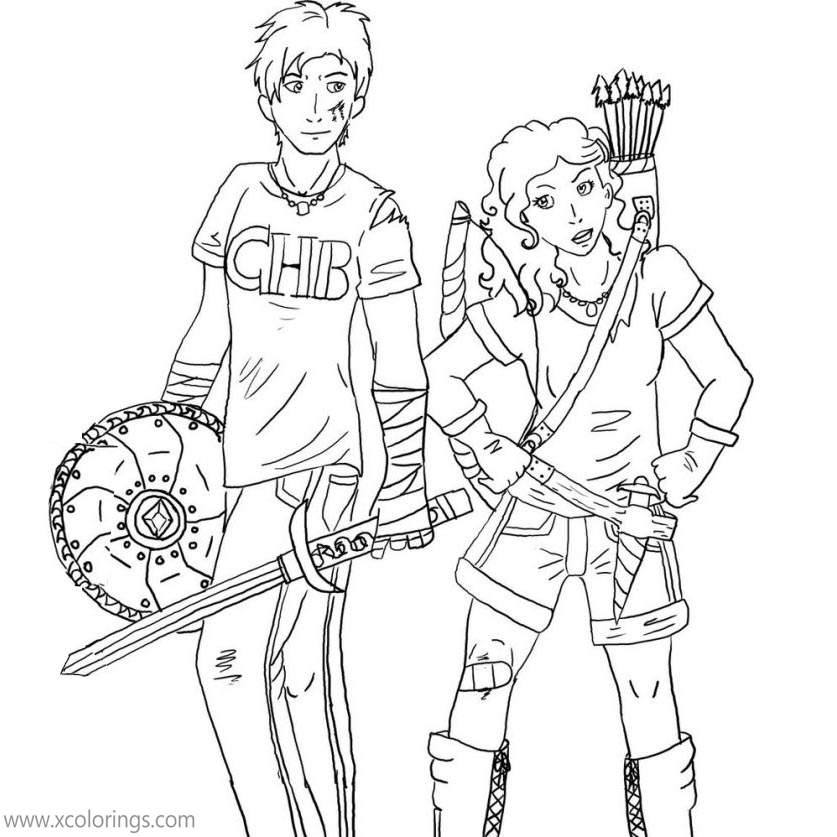 Free Percy Jackson Coloring Pages Thalia and Rachel printable