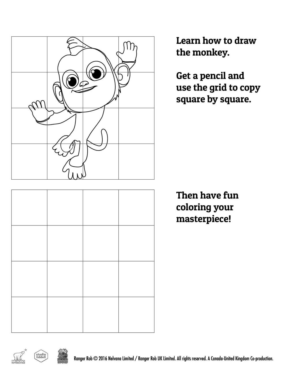 Free Ranger Rob Coloring Pages Monkey Activity Sheets printable