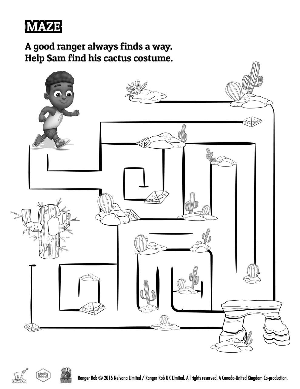 Free Ranger Rob Coloring Pages Sam Plays The Maze printable