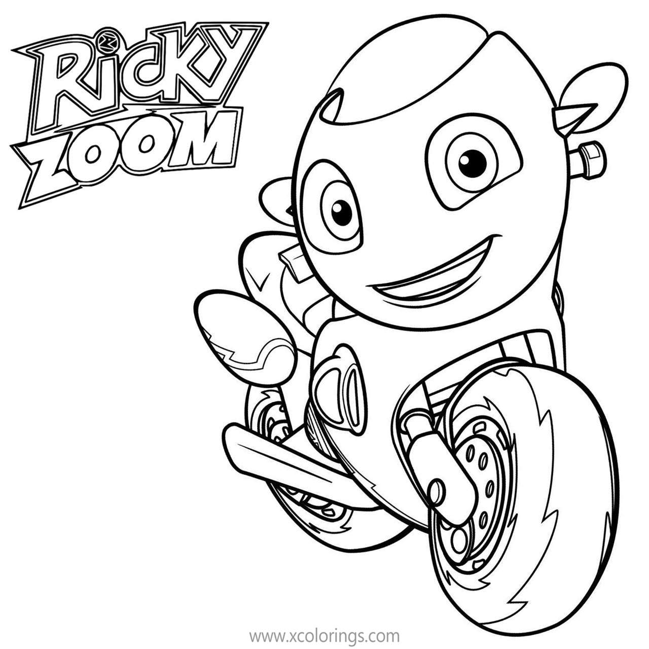 Ricky Zoom Character Dirt Bike Coloring Pages - XColorings.com
