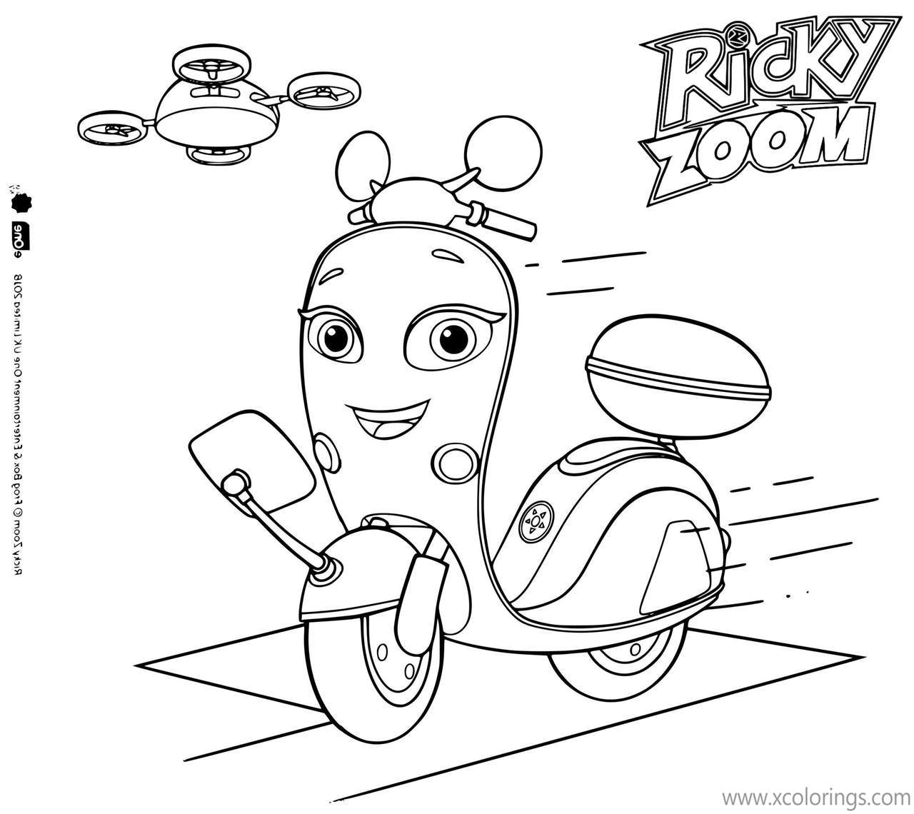 Ricky Zoom Character Scooter Coloring Pages Scootio - XColorings.com