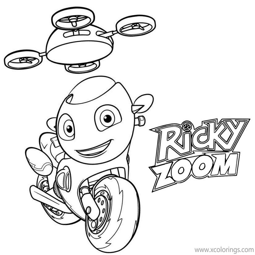 Ricky Zoom Coloring Pages Ricky and Quadcopter - XColorings.com