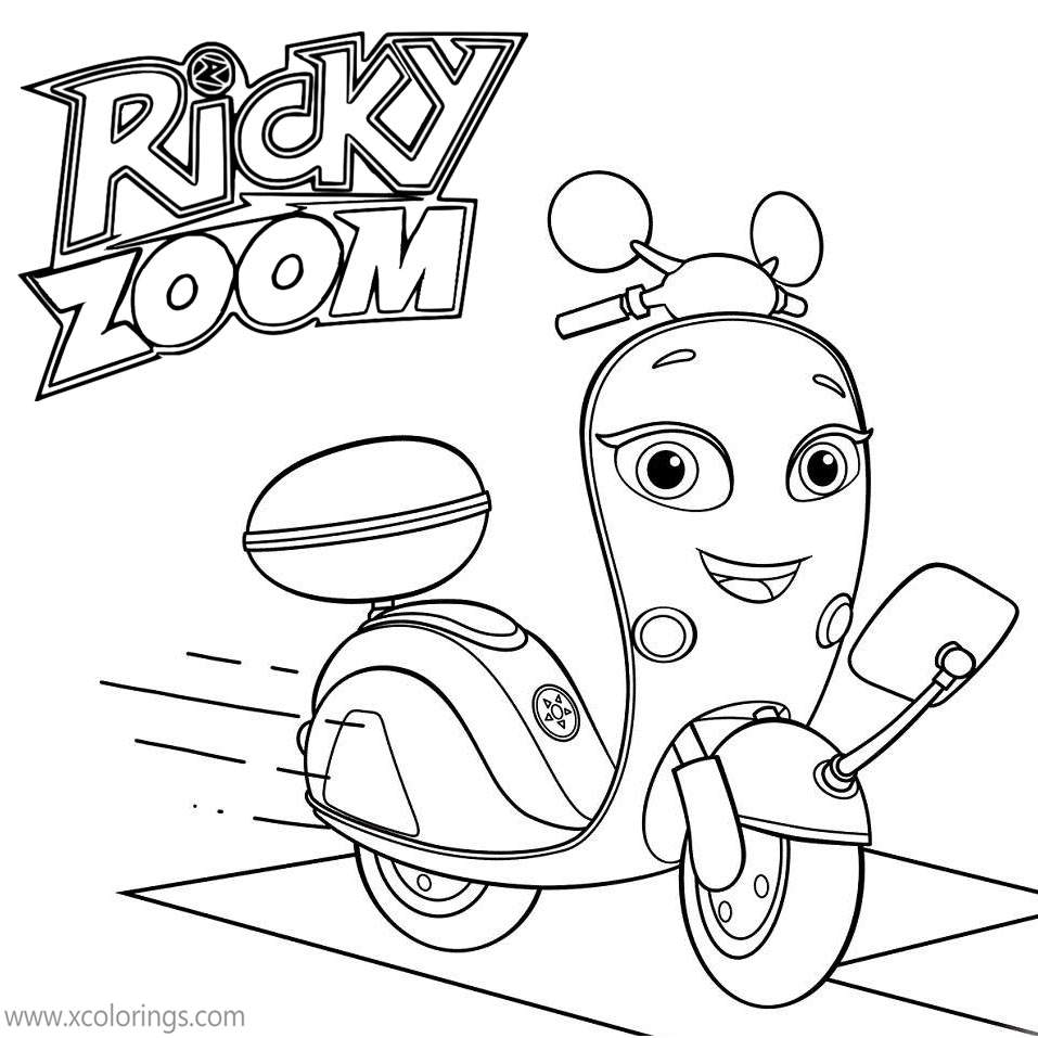 Free Ricky Zoom Coloring Pages Scooter Scootio printable