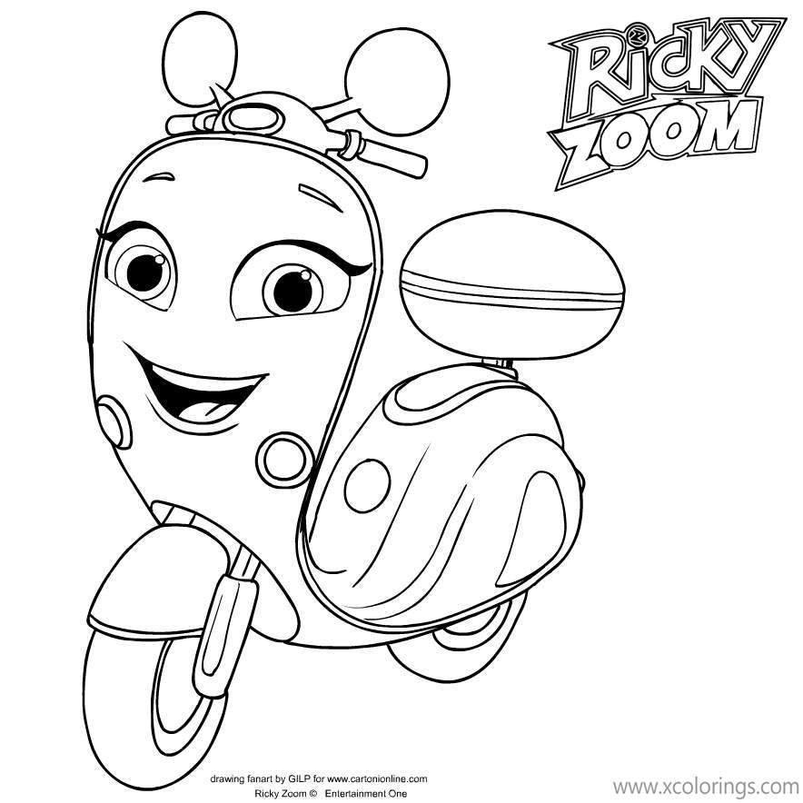 Ricky Zoom Character Dirt Bike Coloring Pages - XColorings.com