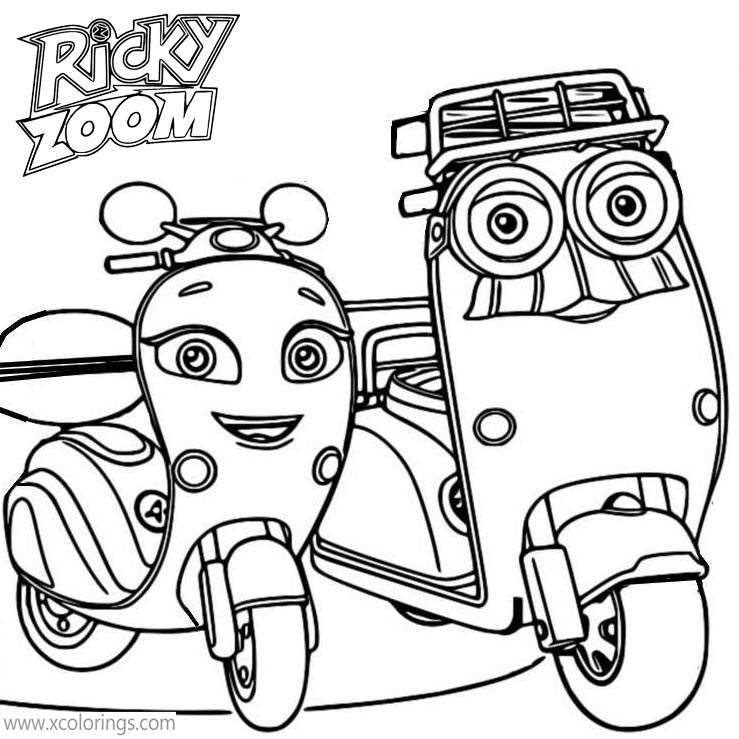 Free Ricky Zoom Coloring Pages Scootio and Father printable