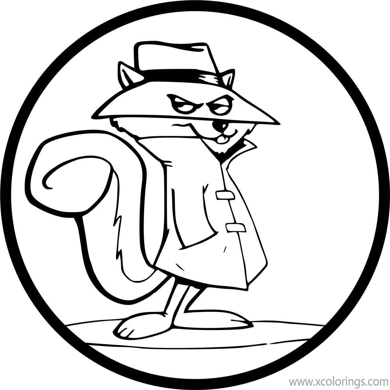 Free Secret Squirrel Coloring Page Sticker Template printable