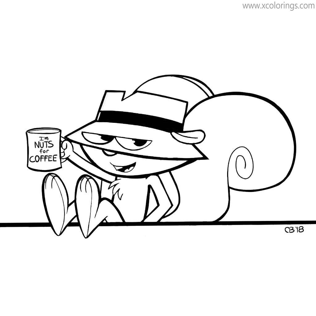 Free Secret Squirrel Coloring Pages Fanart Nuts for Coffee by cheesybear printable