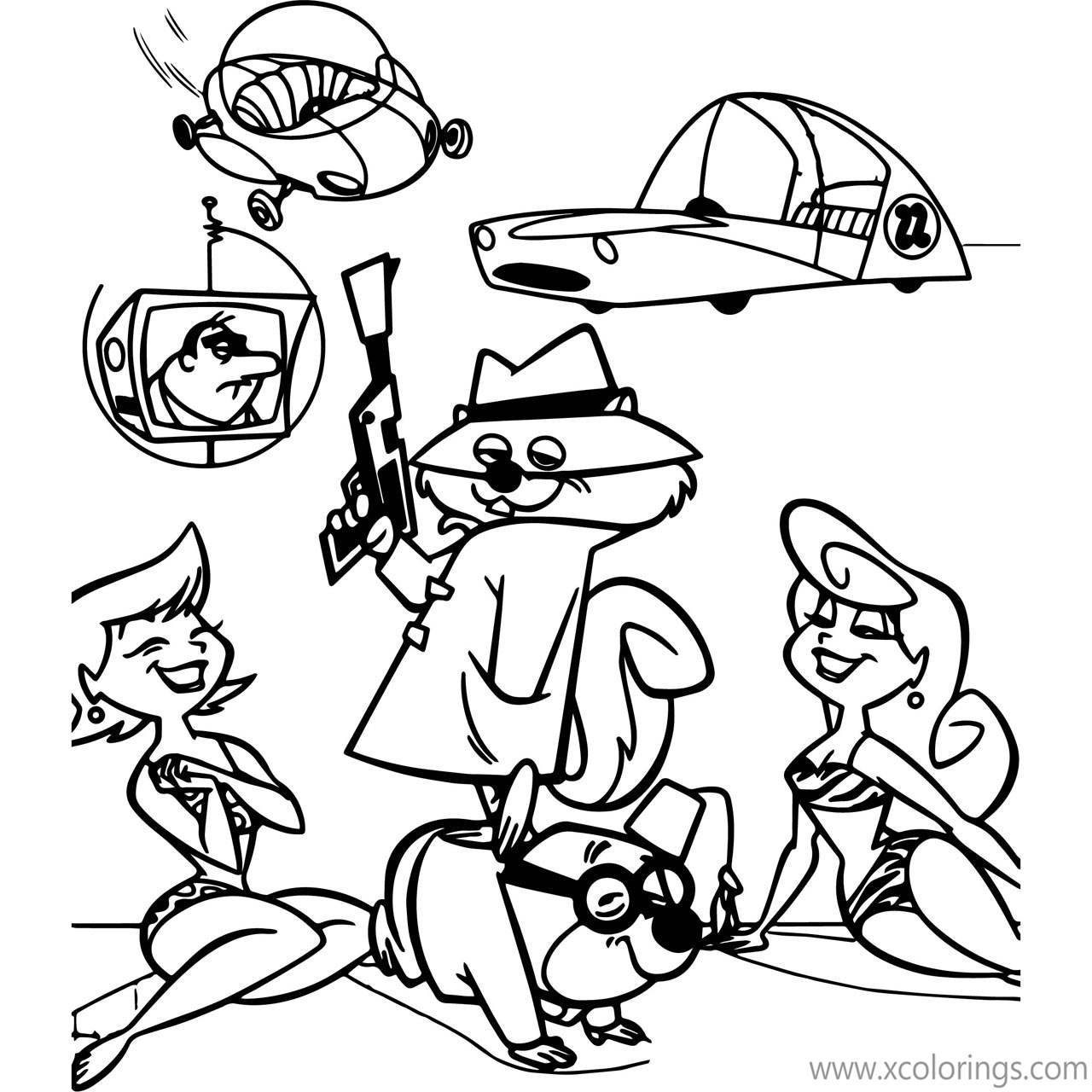 Free Secret Squirrel Coloring Pages Hanna Barbera printable