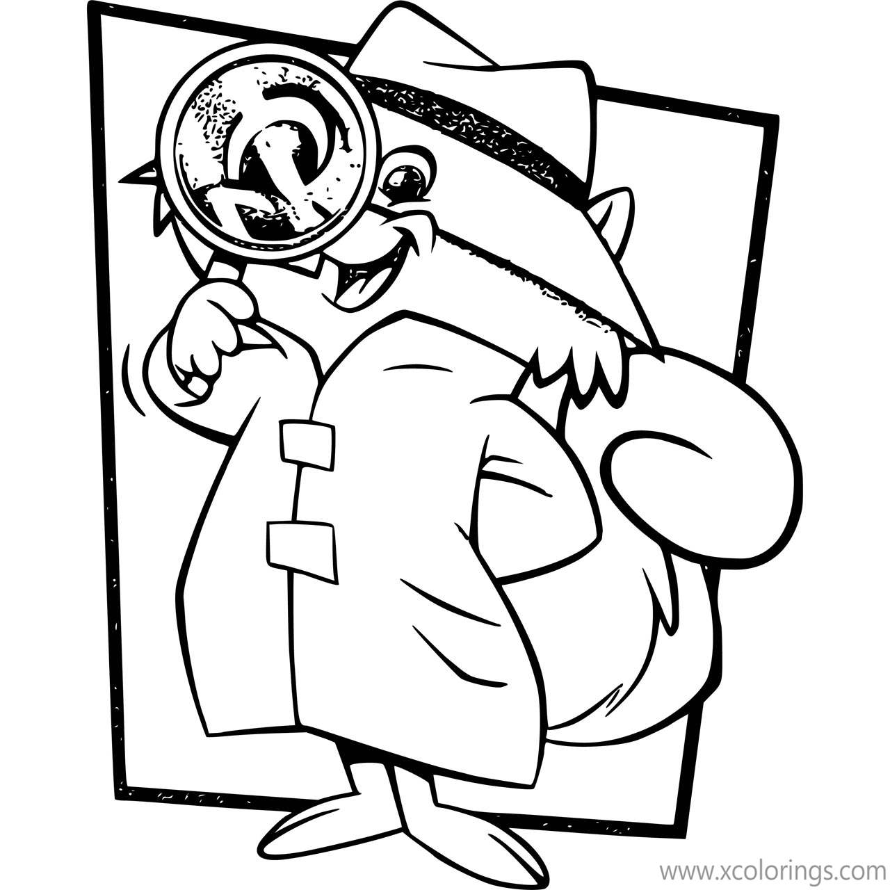 Free Secret Squirrel Coloring Pages with Magnifying Glass printable