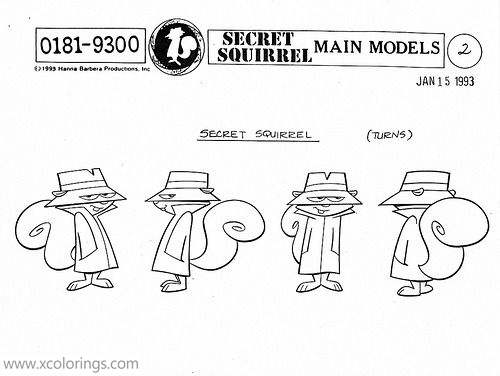 Free Secret Squirrel Models Coloring Pages printable
