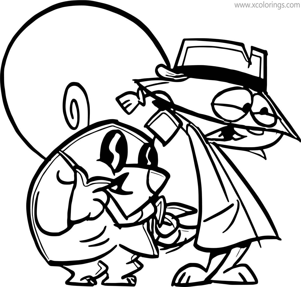 Free Secret Squirrel and Partner Coloring Pages printable
