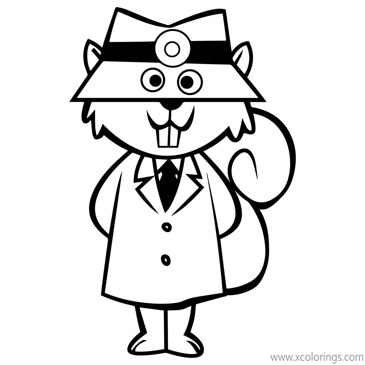Free Secret Squirrel as Doctor Coloring Page printable