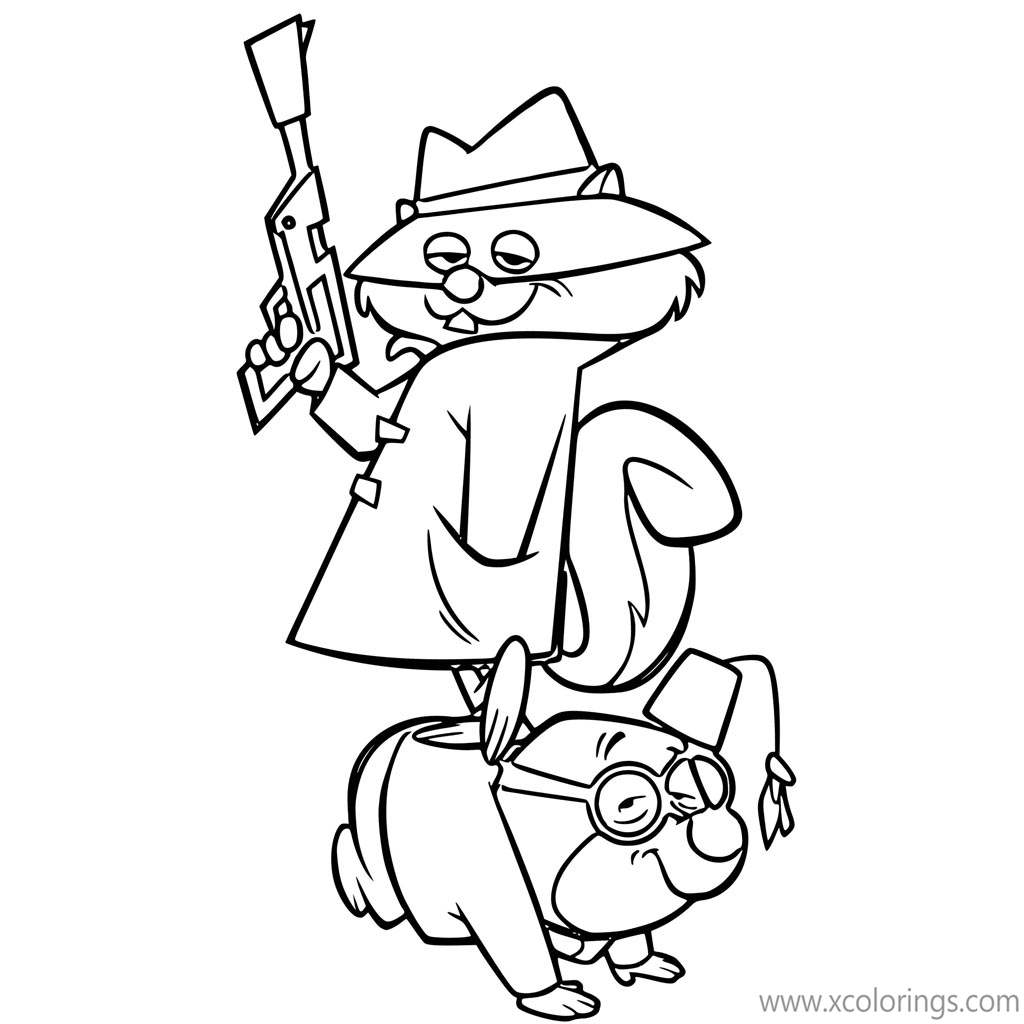 Free Secret Squirrel with A Short Gun Coloring Page printable