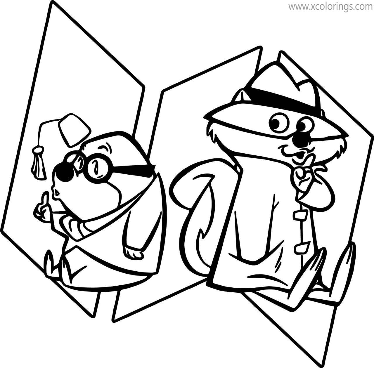 Free Secret Squirrel with Friend Coloring Pages printable