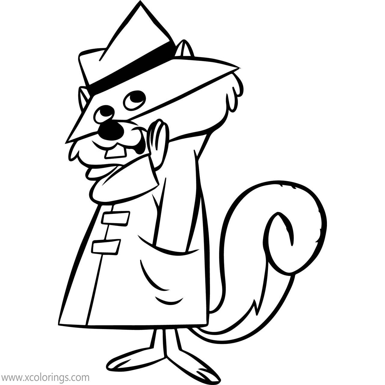 Free Secret Squirrel with Hat Coloring Pages printable