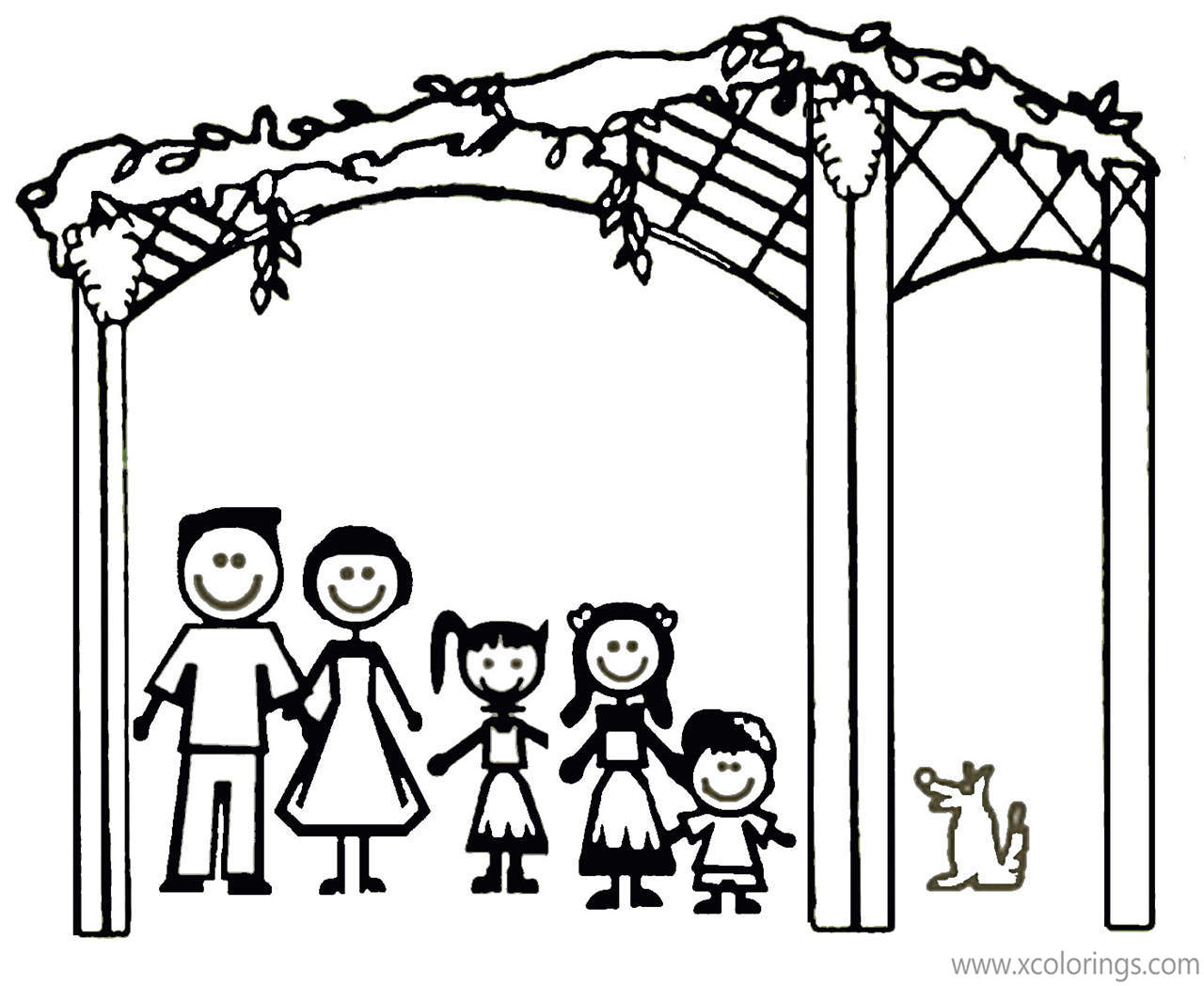 Free Sukkot Coloring Pages Kids and Parent In a Sukkah printable