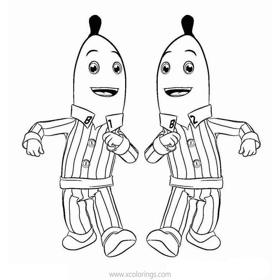 Free TV Series Bananas In Pajamas Coloring Pages printable