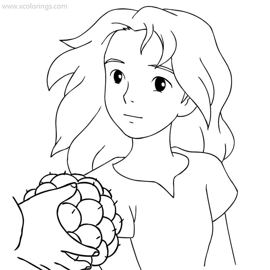 Free The Secret World of Arrietty Coloring Pages Arrietty Got Some Food printable