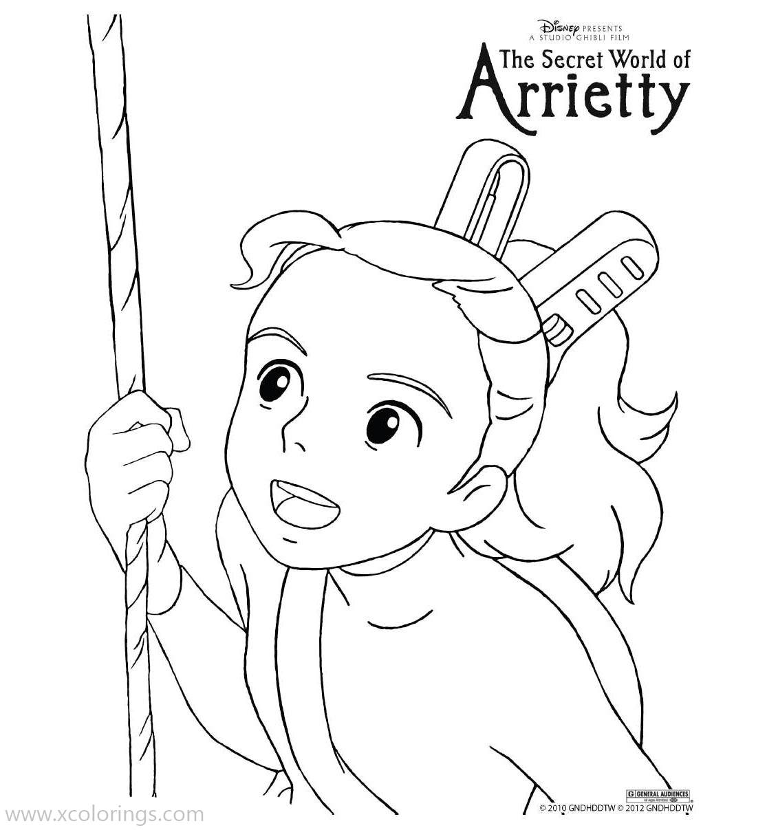 Free The Secret World of Arrietty Coloring Pages Arrietty the Borrower printable