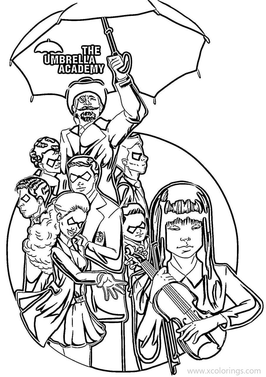 Free Umbrella Academy Characters Coloring Pages printable