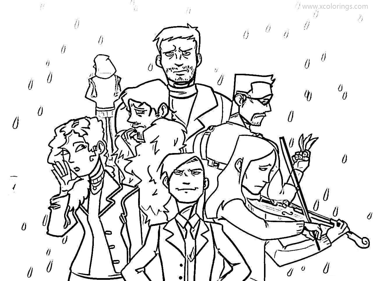 Umbrella Academy Coloring Pages Heroes will Save the World - XColorings.com