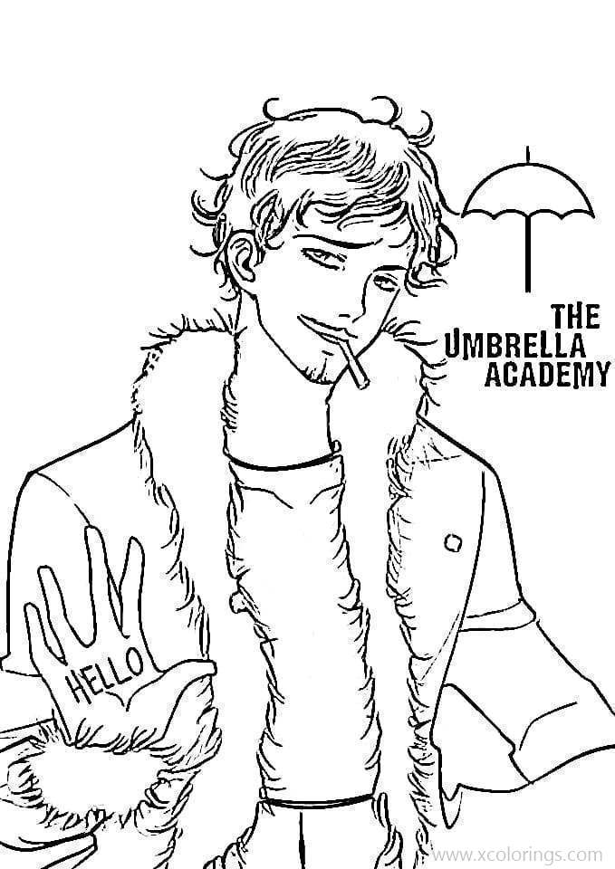 Free Umbrella Academy Coloring Pages Klaus is Smoking printable