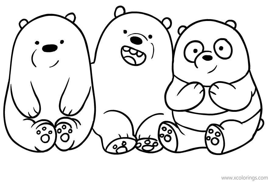 Free We Bare Bears Coloring Pages Baby Bears printable