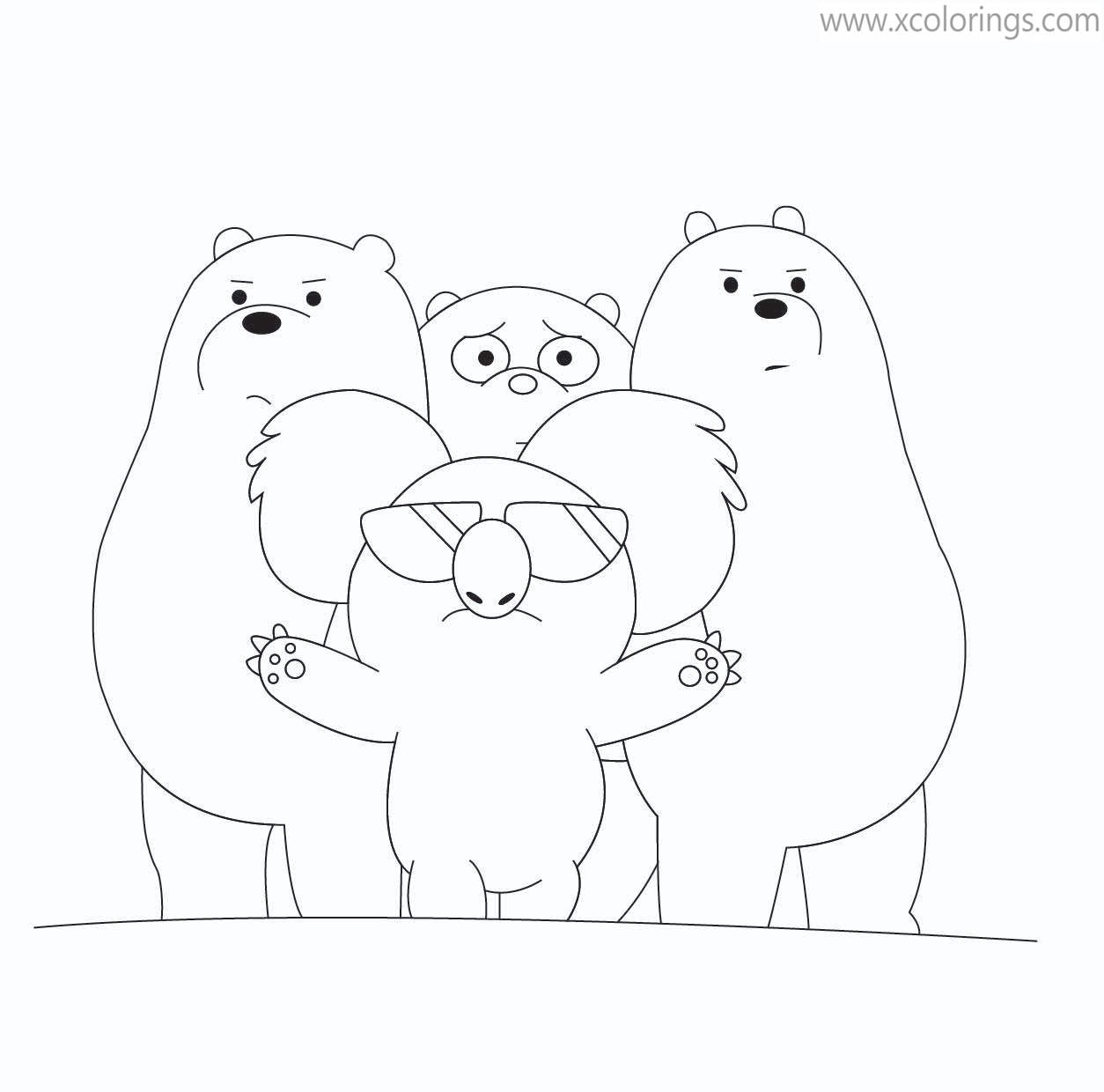 Free We Bare Bears Coloring Pages Bears and Nom Nom printable