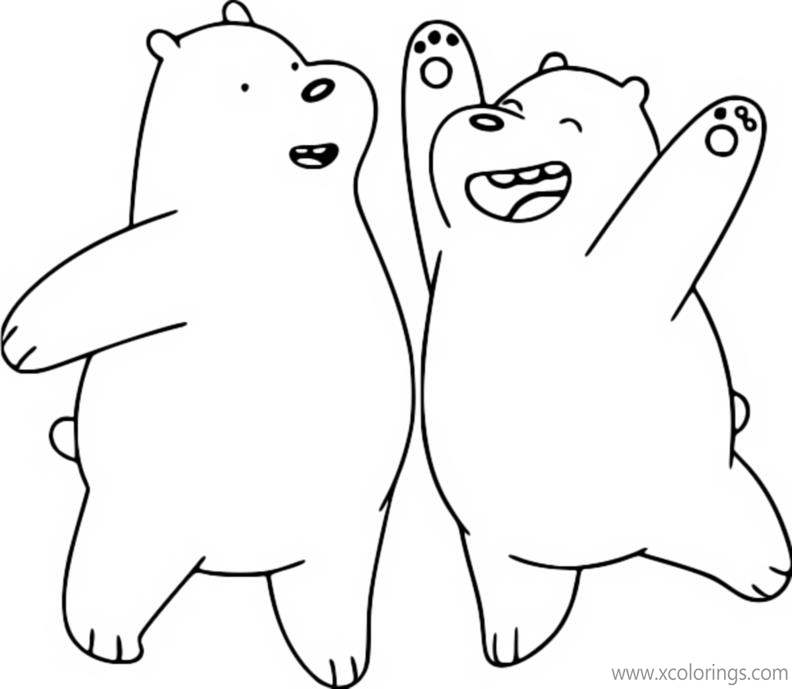 Free We Bare Bears Coloring Pages Ice Bear and Grizzly printable