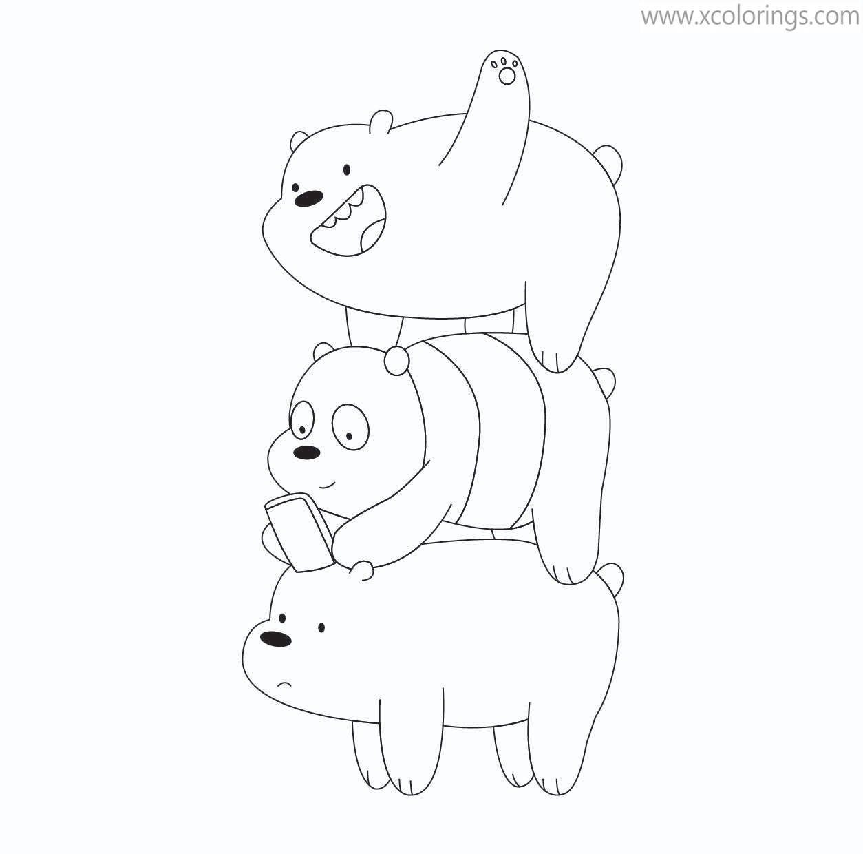 Free We Bare Bears Coloring Pages Printable printable