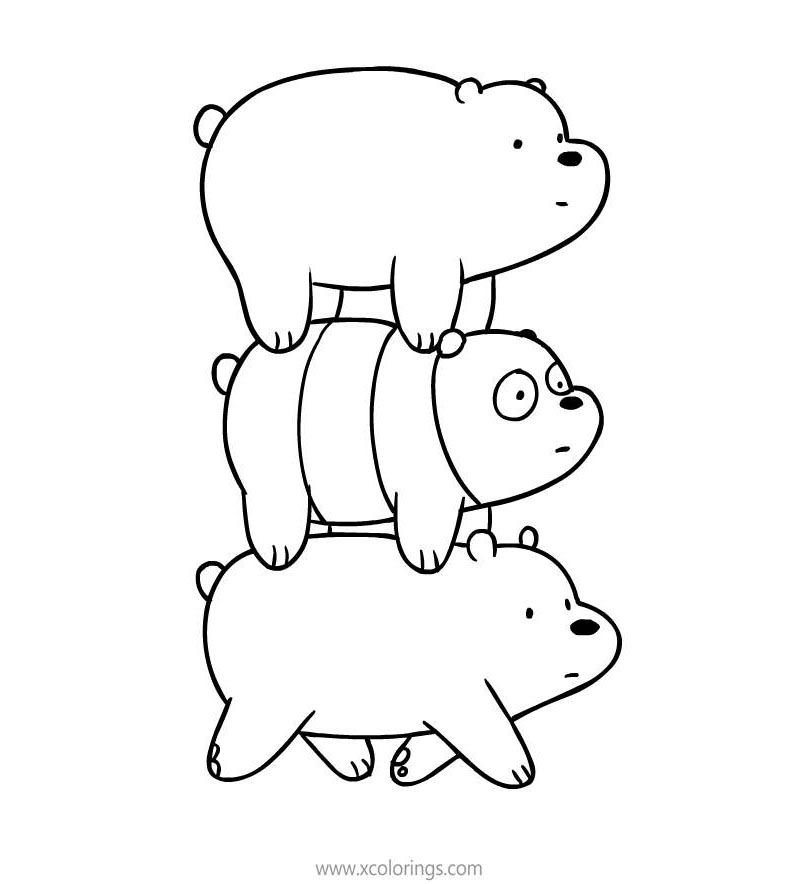 Free We Bare Bears Coloring Pages Three Bears printable