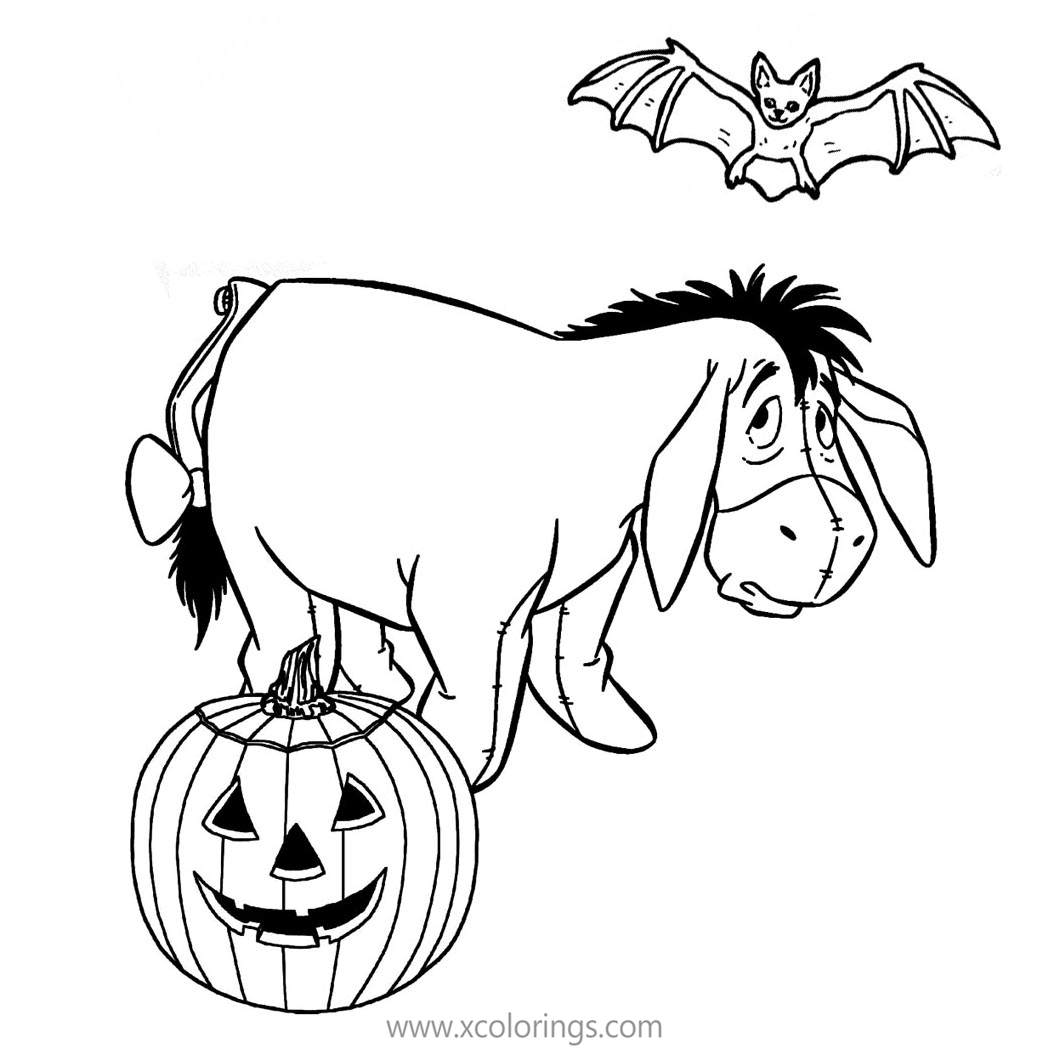 Winnie the Pooh Eeyore Halloween Coloring Pages - XColorings.com