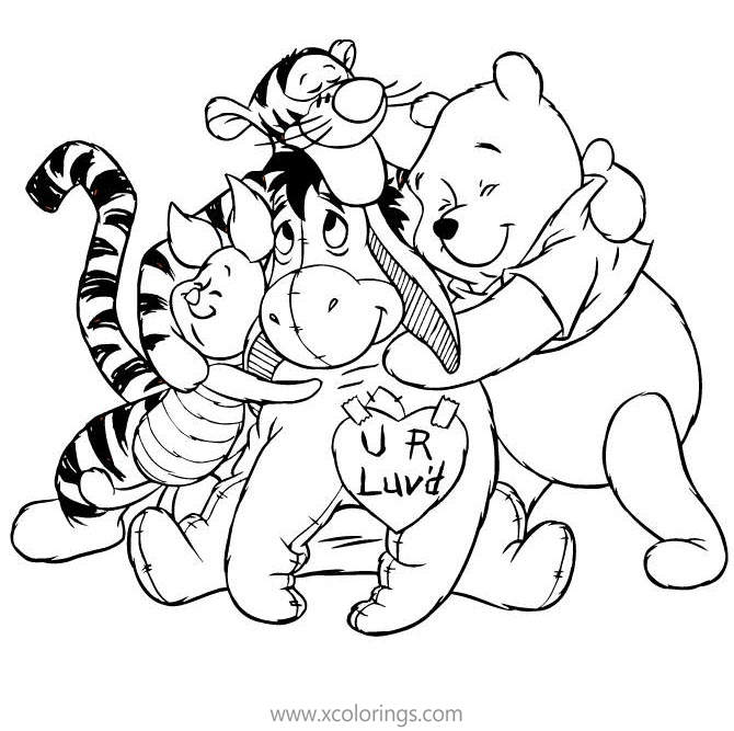 Free Winnie the Pooh Halloween Coloring Pages All Characters printable