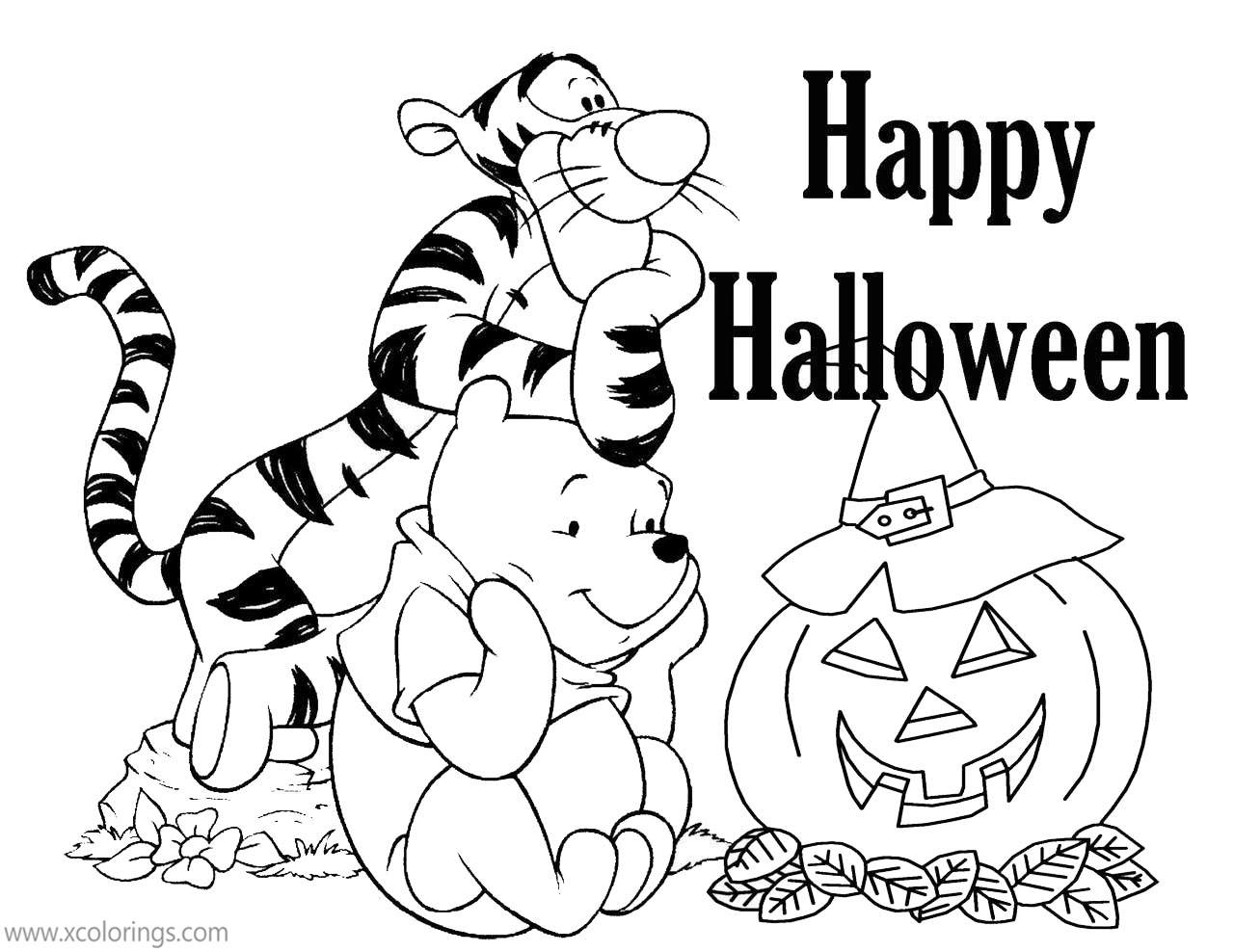 Free Winnie the Pooh Halloween Coloring Pages Happy Halloween printable