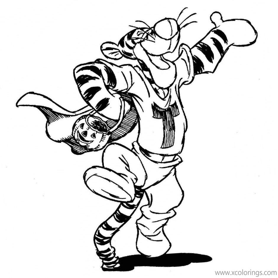 Free Winnie the Pooh Tigger Halloween Coloring Pages printable