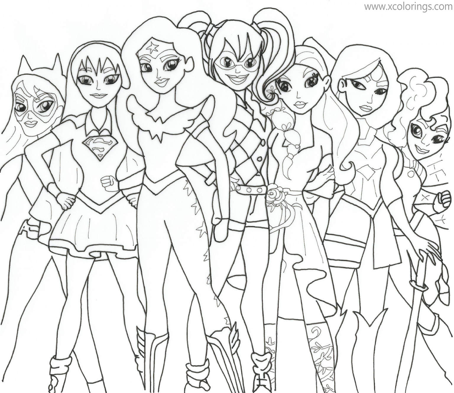 Free Wonder Woman and Super Hero Girls Coloring Pages printable